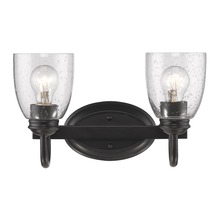  8001-BA2 BLK-SD - Parrish 2 Light Bath Vanity in Matte Black with Seeded Glass